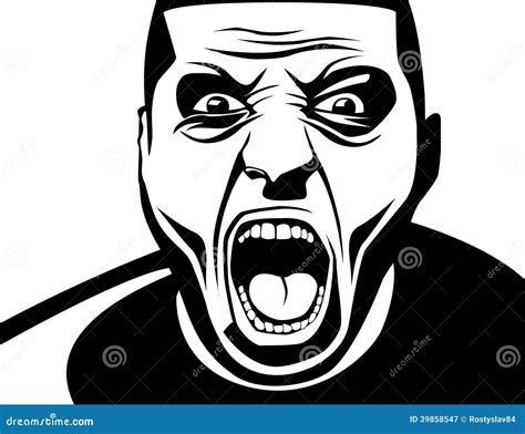Silhouette Stock Vector Illustration Of Maniac Angry 39858547