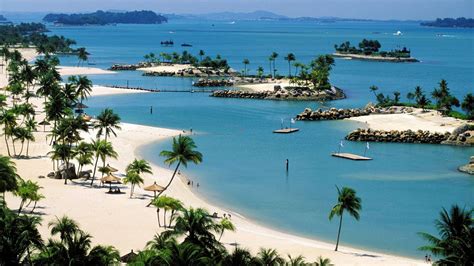 “singapore The Artificial Beach Of The Sentosa Island ” Viajar A
