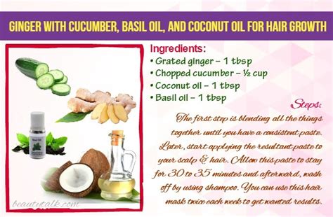 The blend of coconut oil, basil oil, cucumber, and ginger is one such combination prepared by using ginger for hair growth that can act as a complete solution to all your hair issues. Top 9 Ways How To Use Ginger For Hair Growth - Do You Know?