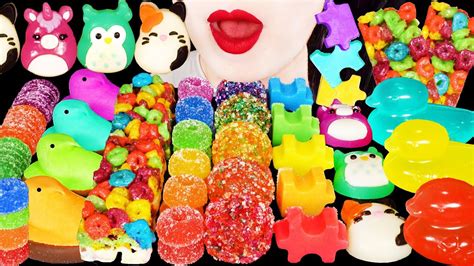 Asmr Rainbow Desserts 🌈 레인보우 디저트 Rainbow Jelly Gummy Eyeball Popping