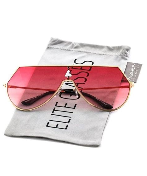 elite oversize unisex flat top aviator retro shield mirrored lens rimless sunglasses rimless