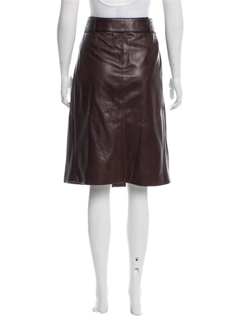 Céline Leather Knee Length Skirt Clothing Cel45344 The Realreal