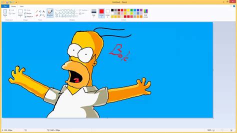 Ms Paint Draw The Homer Simpson Youtube