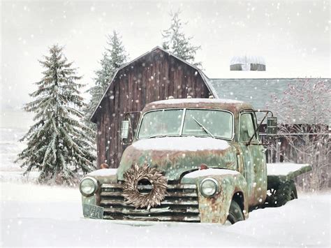 Rustic Christmas Truck Mixed Media By Lori Deiter Fine Art America