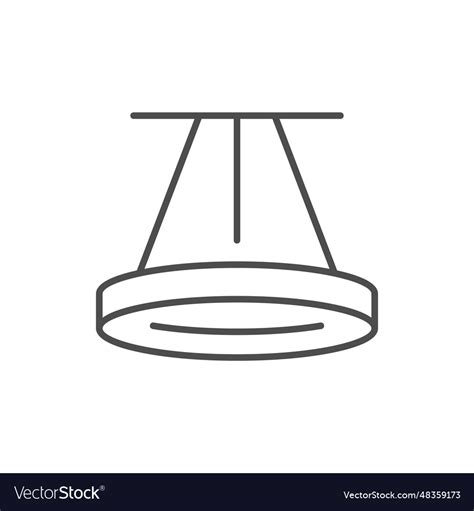 Modern Ceiling Lamp Line Icon Royalty Free Vector Image