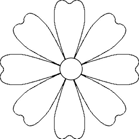 Clipart Flower Daisy 8 Petal Template