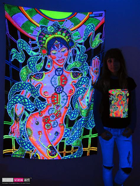 Chakra Girl Uv Blacklight Fluorescent Glow Psychedelic Visionary Art