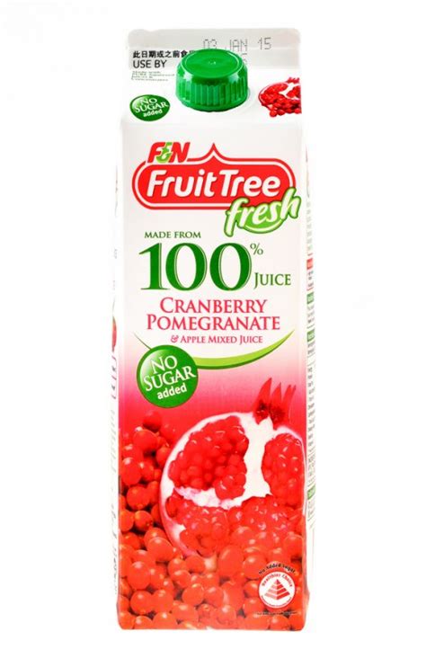 Fruit Tree Cranberry And Pomegranate Juice No Sugar Added 1l Cold