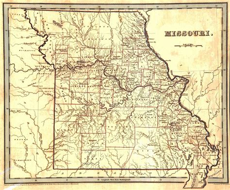 1838bradford 1838 Map Of Missouri Showing Counties Towns Flickr