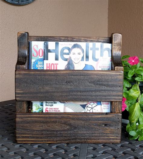 Rustic Magazine Rack Made From Reclaimed And Repurposed Pallet