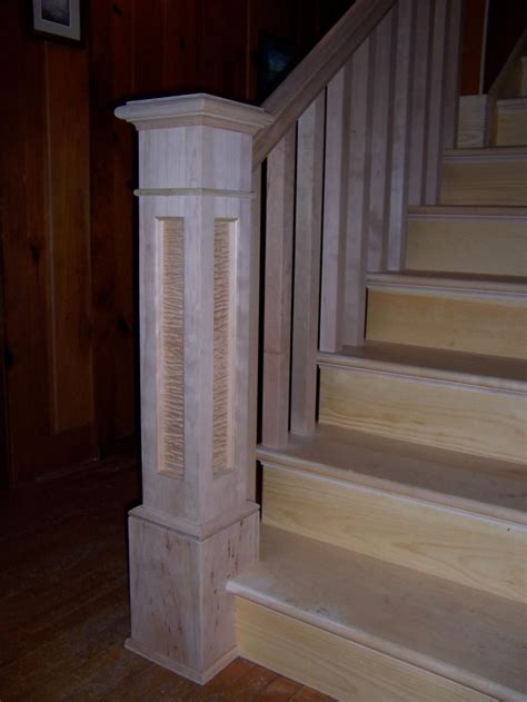 The rail bolt is threaded into one fitting and slips into the 1/2 hole in the other. Craftsman newel post- Maple with curly inlay, 6710 rail ...