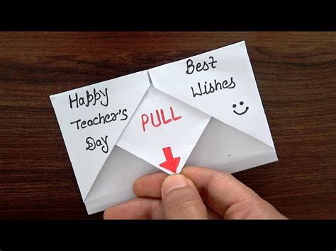 Diy Pull Tab Origami Envelope Card For Teachers Day Teachers Day