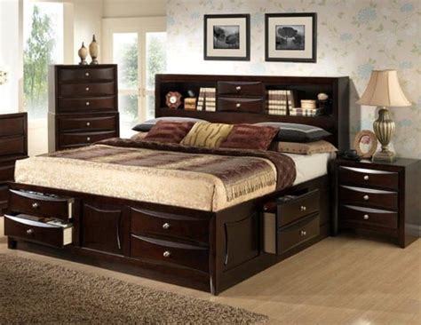 For storage, get a counter height dining room set with a rectangular centerpiece that has shelving, cubbies, or a wine rack. Large double drawer storage bed with bookcase headboard ...