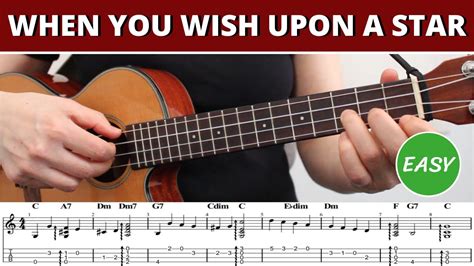 When You Wish Upon A Star Easy Beginner Ukulele Fingerstyle Tutorial