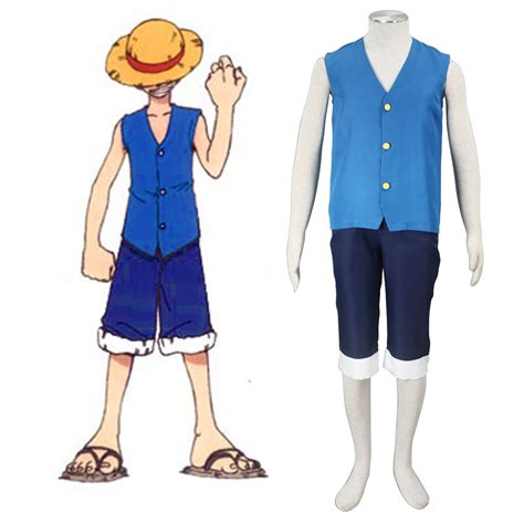 One Piece Monkey D Luffy 2 Blue Anime Cosplay Costumes Outfit One