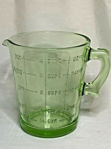 Green Depression Glass Cup Measuring Cup Ebay