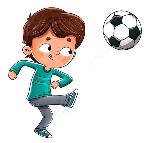 Boy Playing Soccer Throwing The Ball Niños Jugando Dibujo De Niños