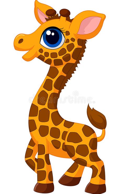 Cute Baby Giraffe Cartoon Stock Vector Illustration Of