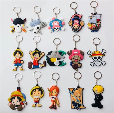 Ufot Anime Character One Piece Keychain 3d Double Side Key Ring Pvc