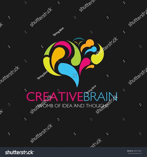 Creative Brain Logo Design Vector Template Stock Vector