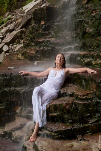 Woman Lying In Waterfall Stock Photo Download Image Now Istock