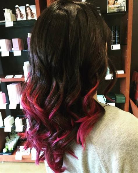 Dark Hair With Hot Pink Tips