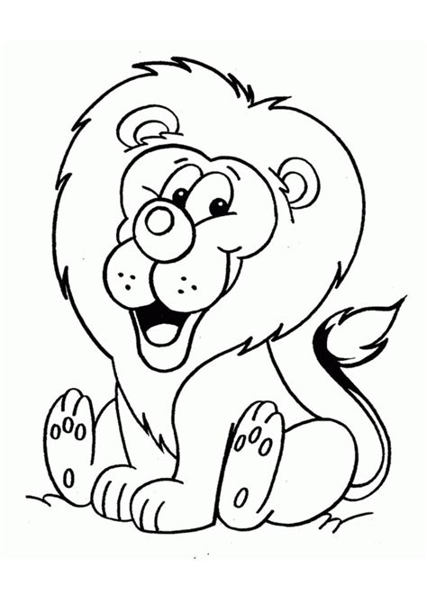 Cute Cartoon Lion Coloring Pages For Toddlers Animal Activities Print