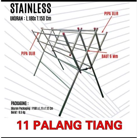 Jual Jemuran Baju Stainless Steel Cm Tebal Kokoh Shopee Indonesia