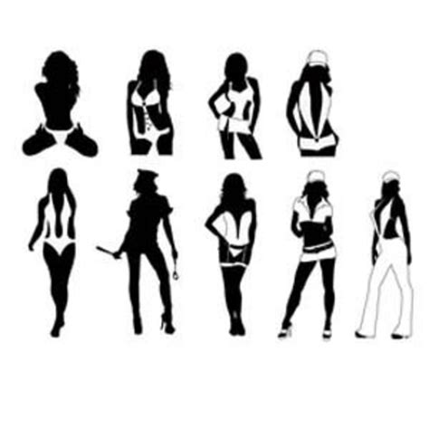 Sexy Girls Silhouettes Free Vector