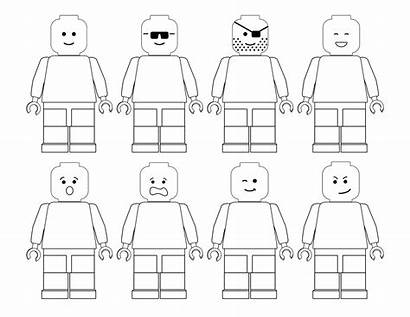 Lego Coloring Pages Printable Head Minifigures Template
