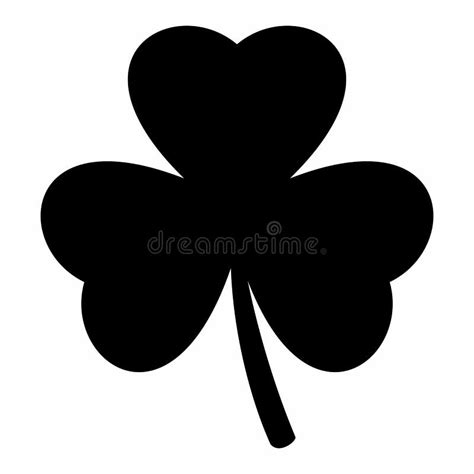 Shamrock Silhouette Green Outline Four Leaf Clover Icon Good Luck