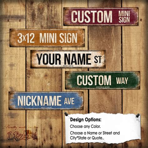 Custom Mini Sign 1 Metal Street Sign 3 X 12