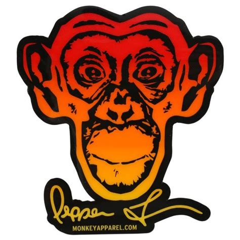 Monkey Sport By Pepper Foster Monkey Logo Sticker Redyellow