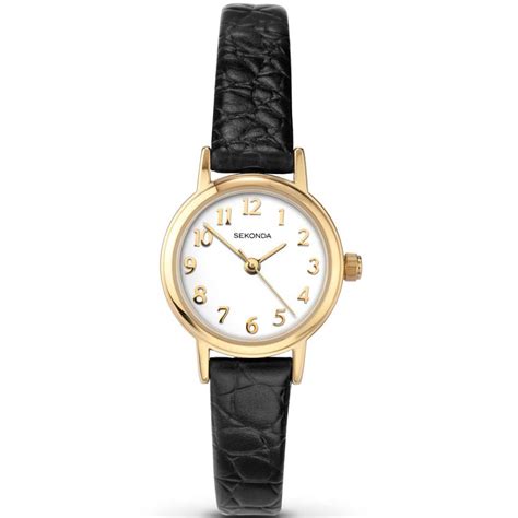 sekonda ladies classic black leather strap watch watches from francis and gaye jewellers uk