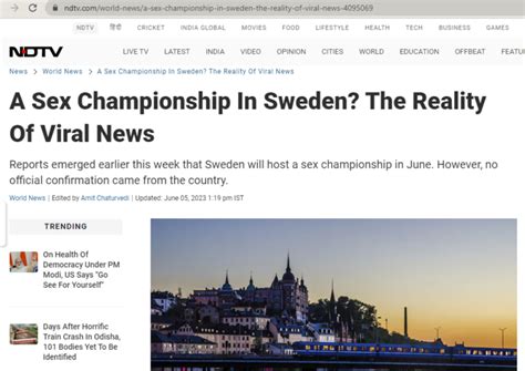 No Sex Is Not Recognised As A Sport In Sweden And Sex Tournament Is False News You Turn