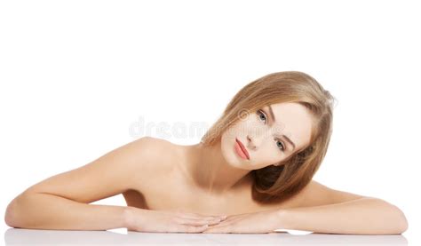 Beautiful Caucasian Naked Woman Lying On A Table Stock Image Image