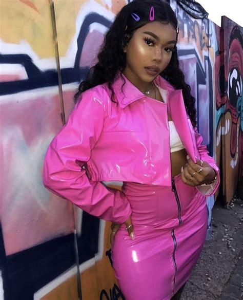 Pink Leather Fit Pink Outfits Black Girl Outfits Pink Fashion
