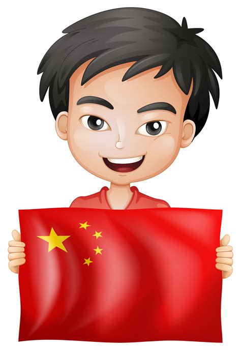 Happy Boy And Flag Of China 434139 Vector Art At Vecteezy