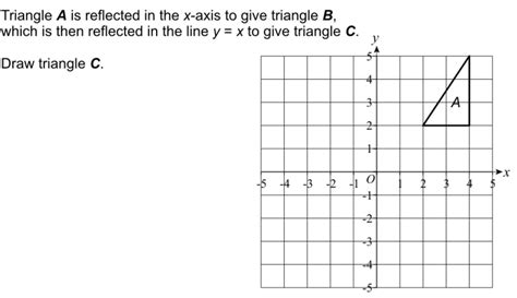 Triangle A Is Reflected In The X Axis To Give Triangle B Which Is Then