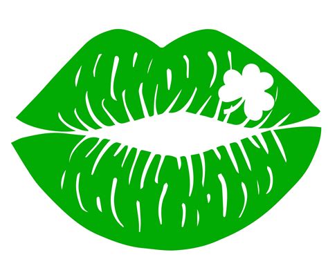 Lips With Clover Svg Distressed Kiss With Clover Svg Lips Svg Etsy
