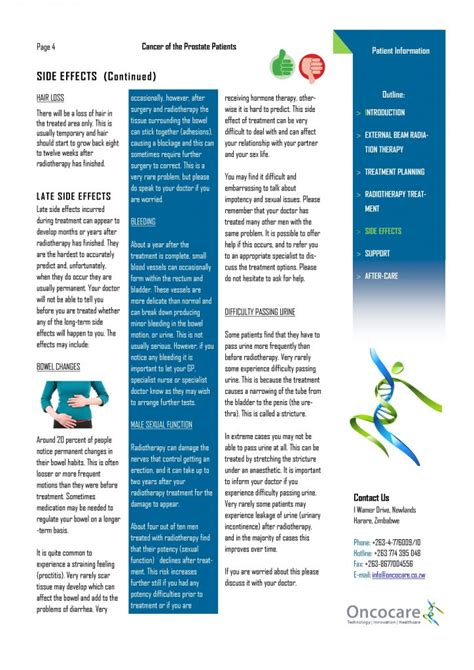 Prostate Cancer Information Sheet Oncocare Zimbabwe