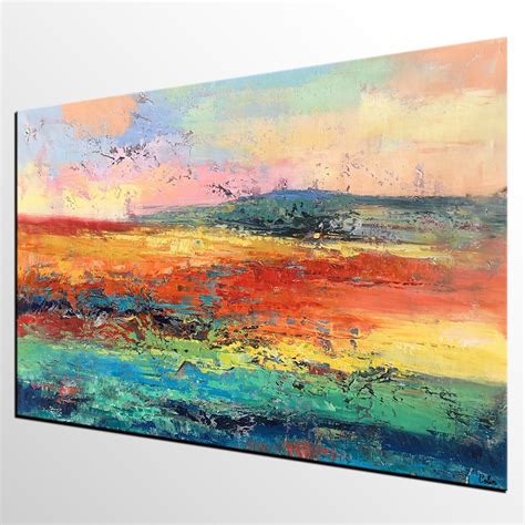 Large Abstract Art Abstract Landscape Painting Heavy Texture Art Or