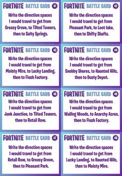 Want to put your fortnite knowledge to the test? FORTNITE - MATHS GRID MAPPING ACTIVITY - 56 Question Cards ...