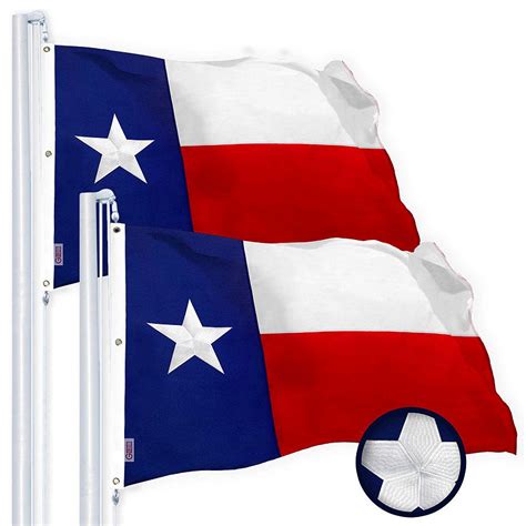 G128 Texas State Flag 5x8 Ft 2 Pack Embroidered Stars Sewn Stripes