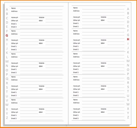 40 Printable And Editable Address Book Templates 101 Free In 2020
