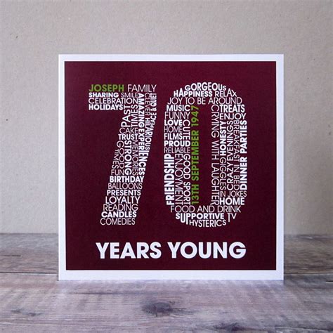 Personalised 70th Birthday Card By Mrs L Cards