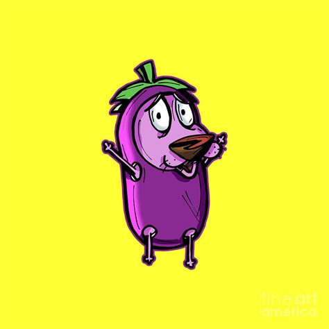 Courage The Cowardly Dogn The Great Eggplant Costume Drawing By Randy