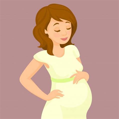 Feliz Mujer Embarazada Vector De Dibujos Animados Vector My Xxx Hot Girl