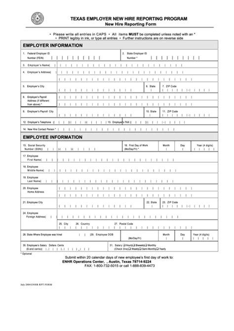 New Employee Federal Reporting Forms 2023