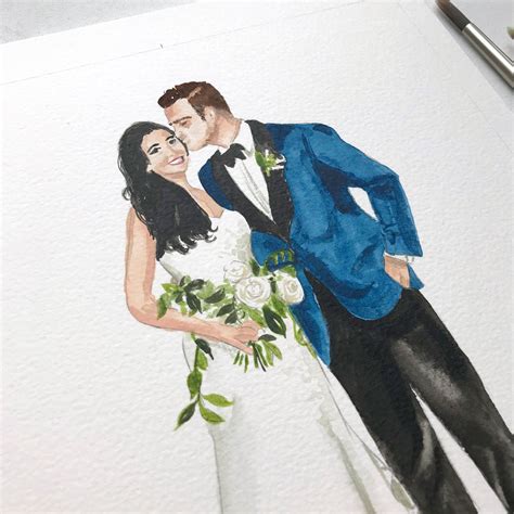 Wedding Gift Digital Watercolor Custom Watercolor Wedding Portrait